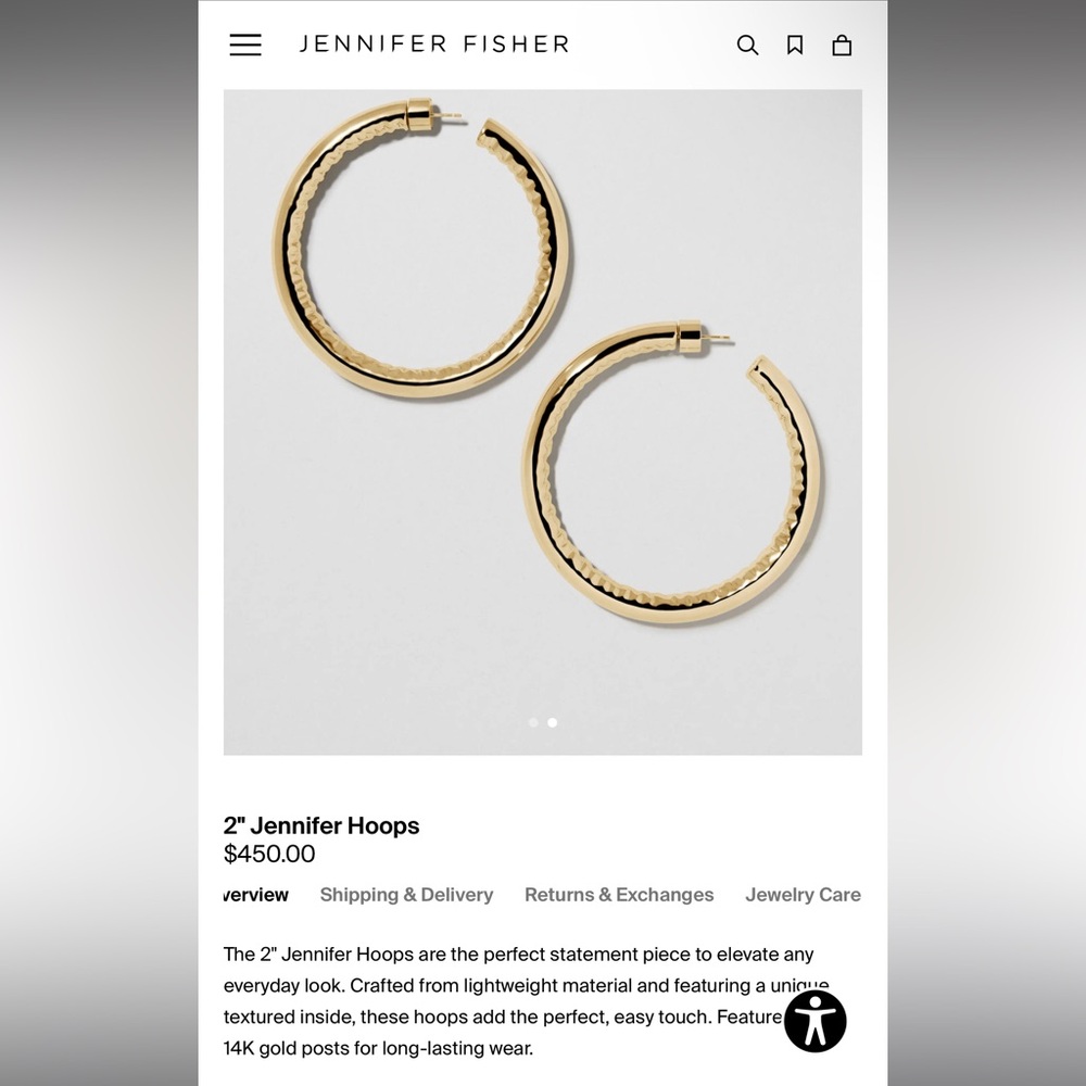 Jennifer Fisher Jennifer Hoops - Gold - Picture 3 of 3